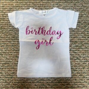 NEW Sweet Wink Girls White and Pink BIRTHDAY GIRL Shirt - Girls 5